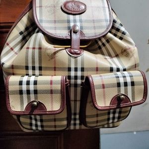 Burberry set of backpack scarf and hat all with famous checker design